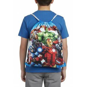 Marvel Avengers Drawstring Backpack Bag 18x13 Iron Man Captain America Hulk Thor